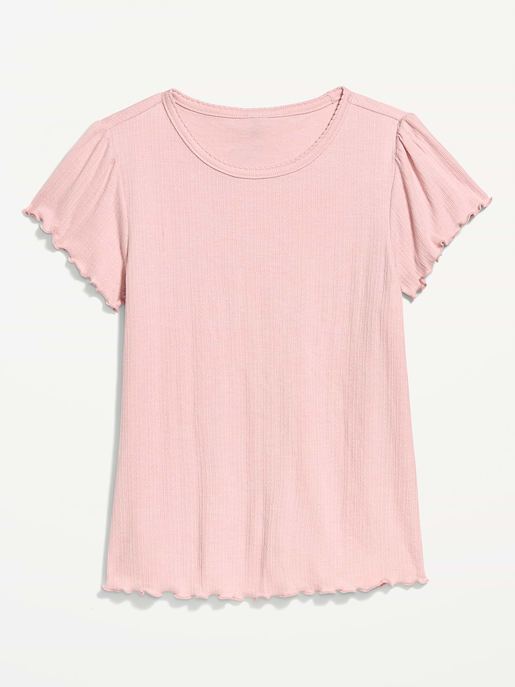 Image number 4 showing, Lettuce-Edge Pointelle Top