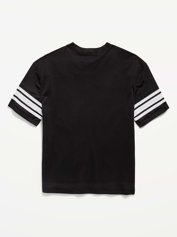 Oversized Mesh Graphic Football T-Shirt for Boys