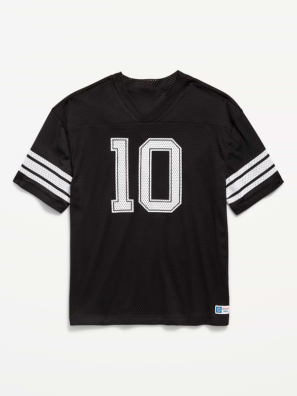 Oversized Mesh Graphic Football T-Shirt for Boys