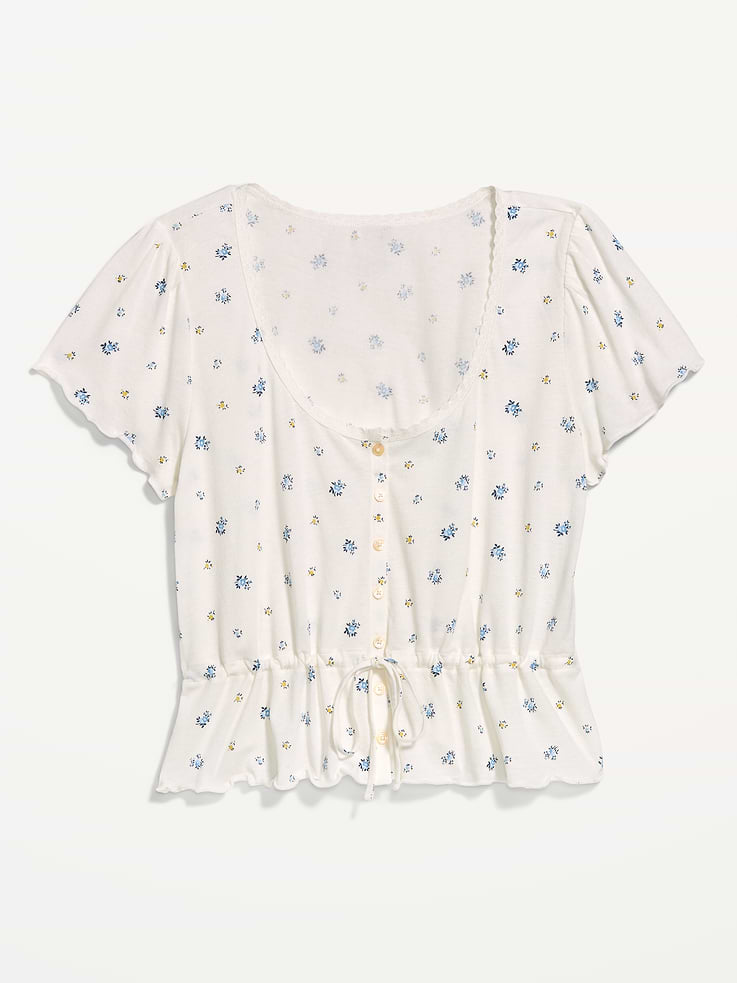 Image number 4 showing, Lace-Trim Button-Down Top