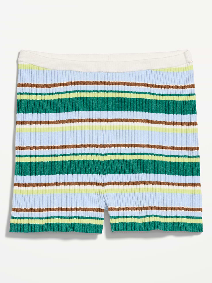 Image number 4 showing, High-Waisted Ribbed Mini Bike Shorts