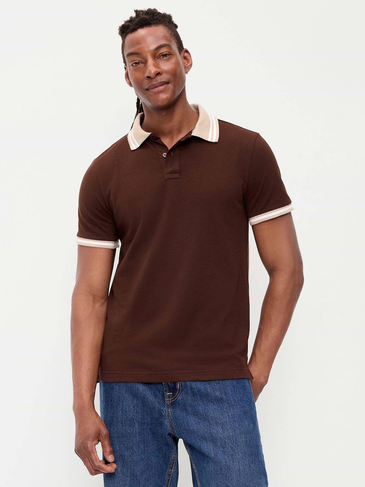 ア*0様 Polo ダークブラウン モカシン Classic Fit Pique Polo | Old Navy