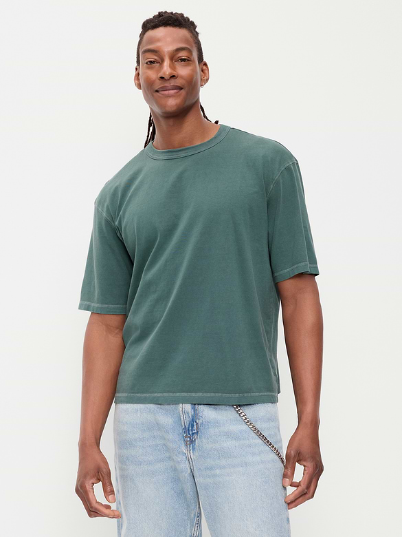 Garment-Dyed Heavyweight Cropped T-Shirt