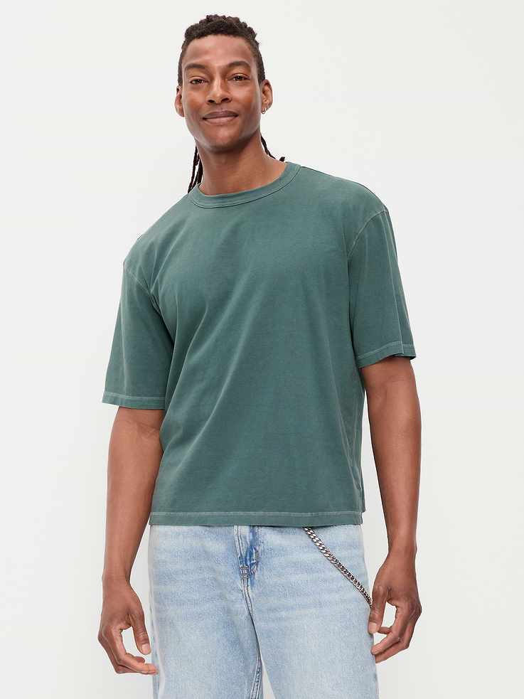 Image number 1 showing, Garment-Dyed Heavyweight Cropped T-Shirt