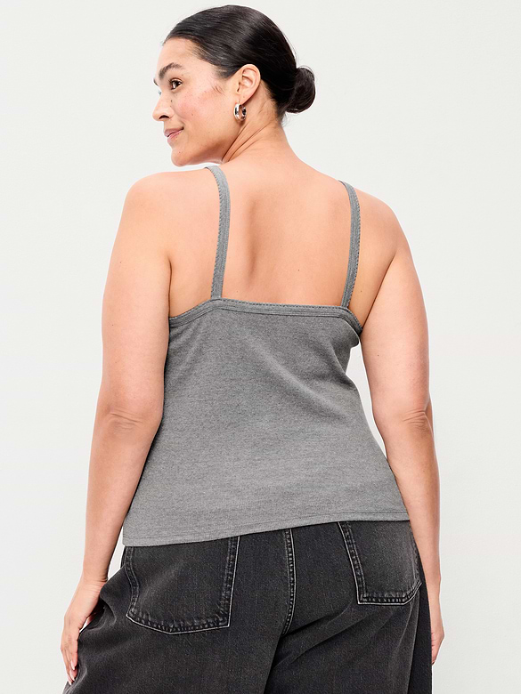 Button-Front Cami Tank Top