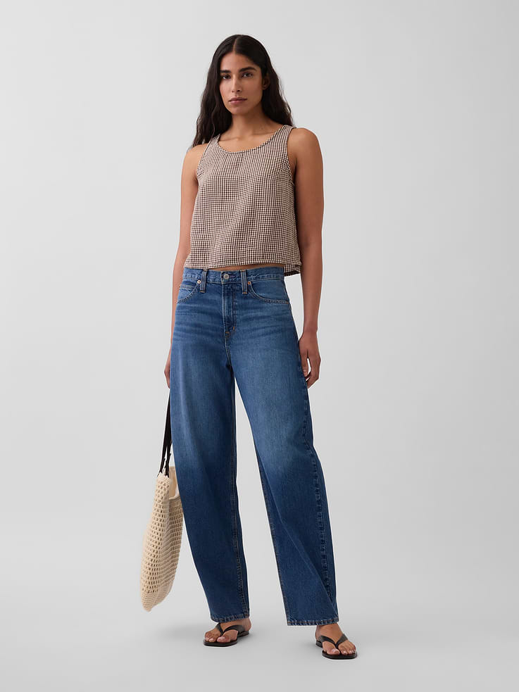 Image number 2 showing, Cotton Gauze Racer Shell Tank Top
