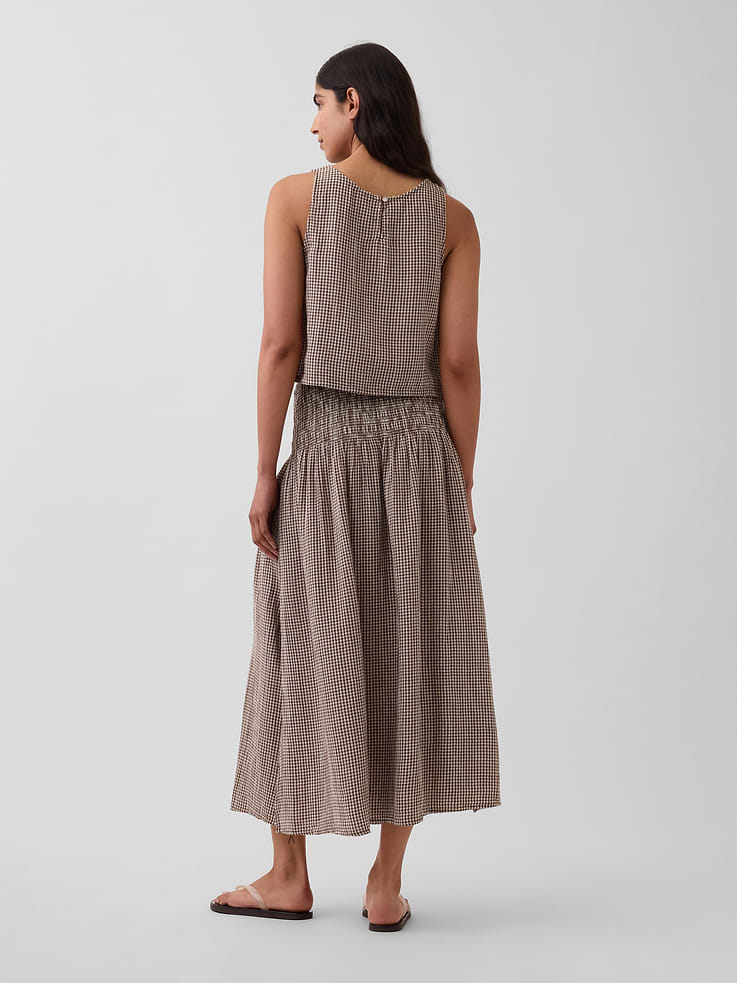 Image number 2 showing, Cotton Gauze Smocked-Waist Maxi Skirt