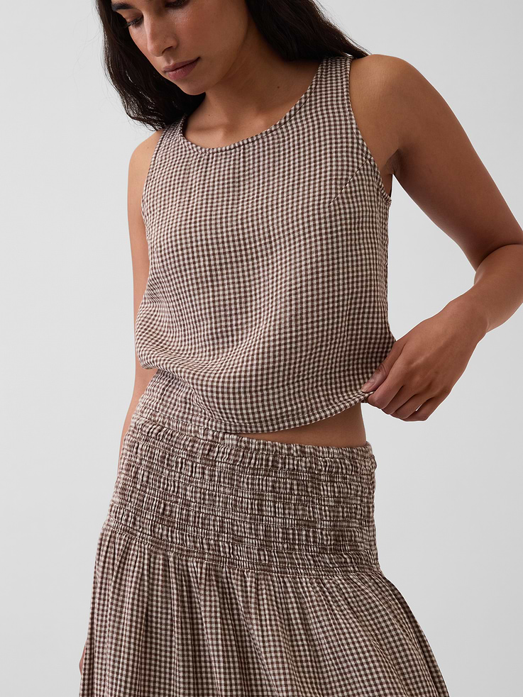 Image number 4 showing, Cotton Gauze Smocked-Waist Maxi Skirt