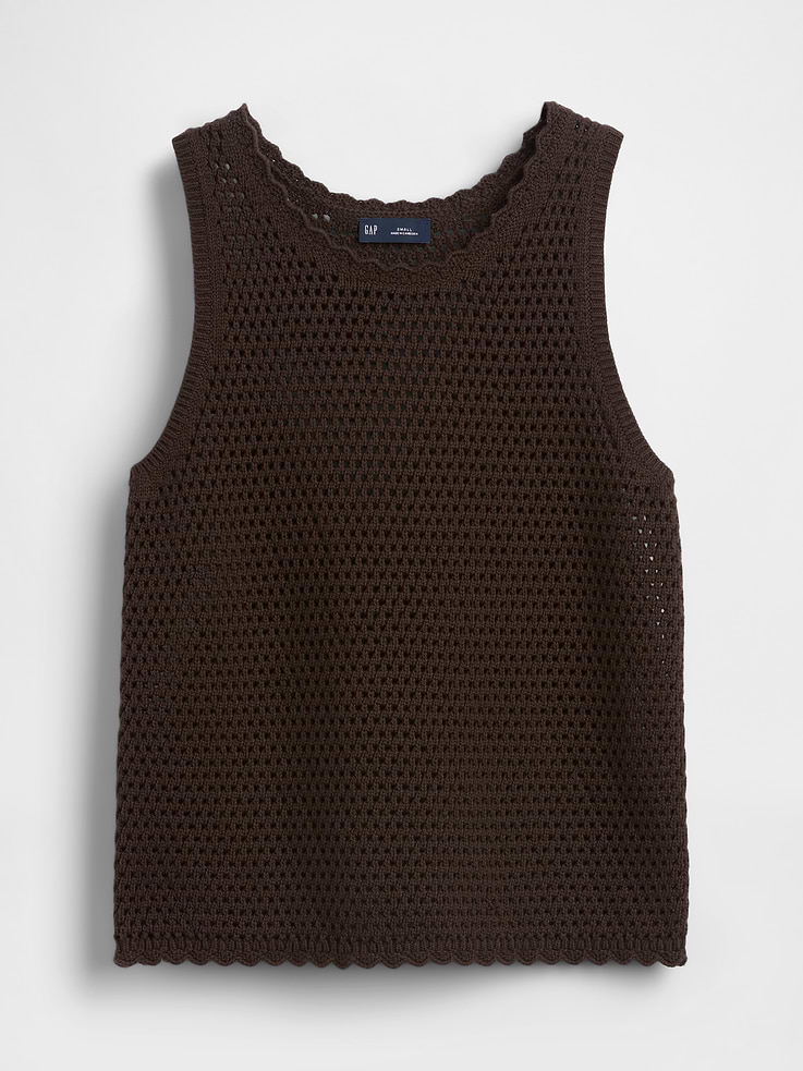 Image number 6 showing, 100% Cotton Crochet Tank Top