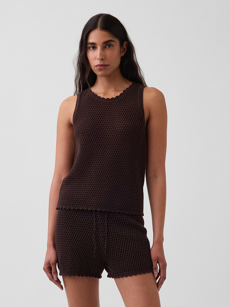Image number 1 showing, 100% Cotton Crochet Tank Top