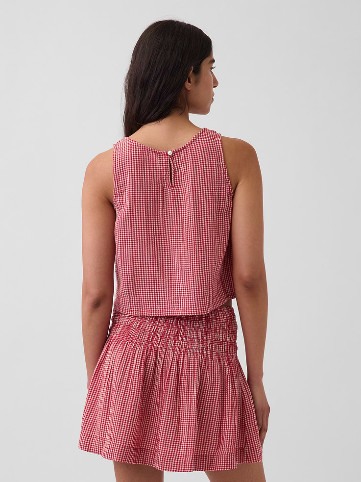 Image number 3 showing, Cotton Gauze Racer Shell Tank Top