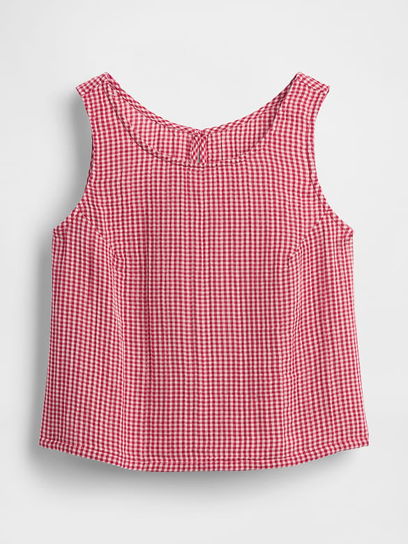 Cotton Gauze Racer Shell Tank Top