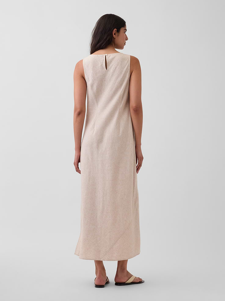 Image number 2 showing, Linen-Blend Maxi Shift Dress