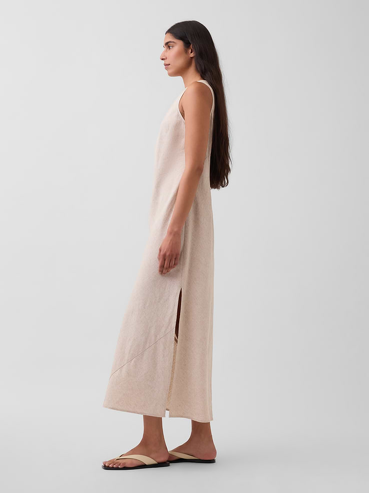 Image number 3 showing, Linen-Blend Maxi Shift Dress