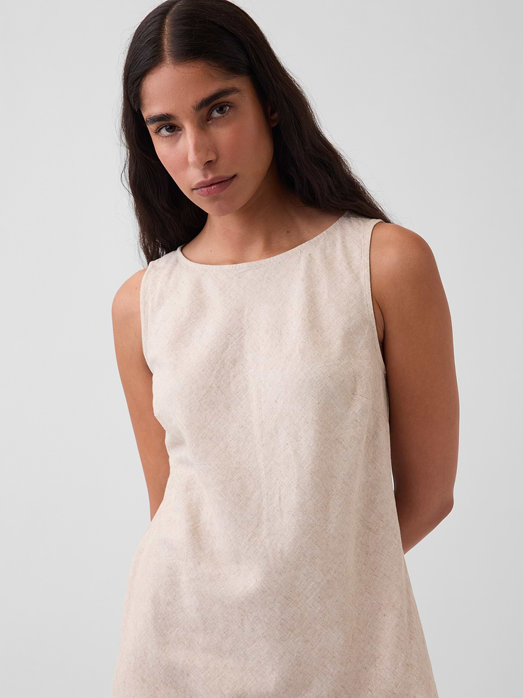 Image number 4 showing, Linen-Blend Maxi Shift Dress