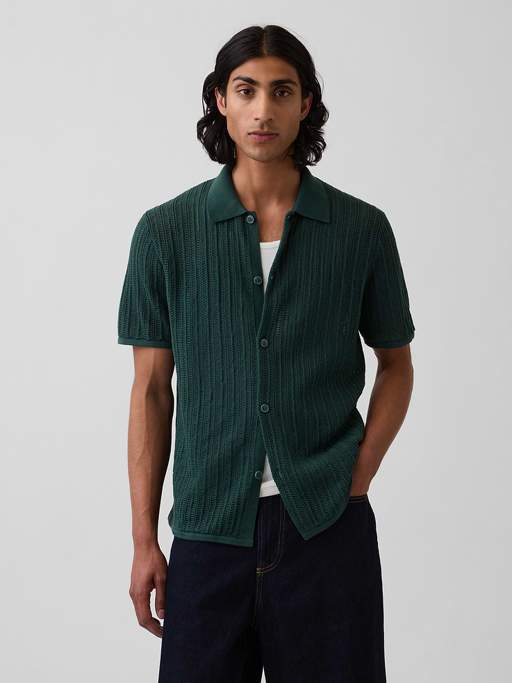 Image number 1 showing, Textured Relaxed Sweater Shirt