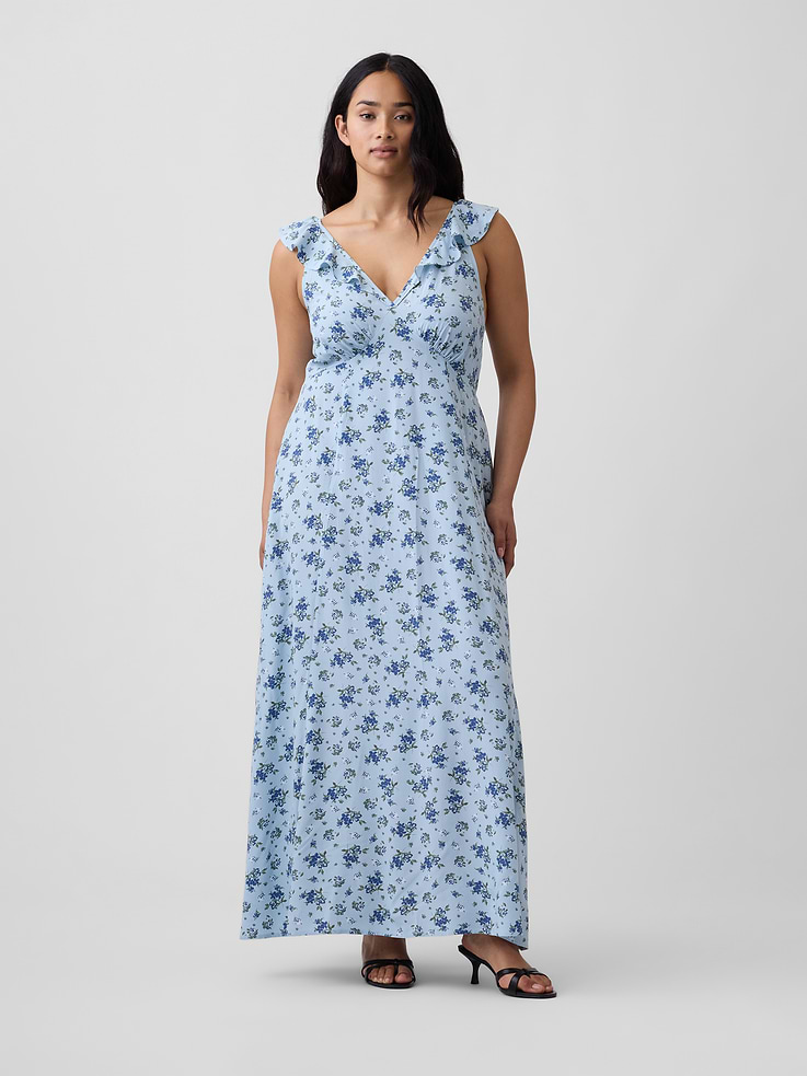 Image number 4 showing, Ruffle V-Neck Maxi Dress
