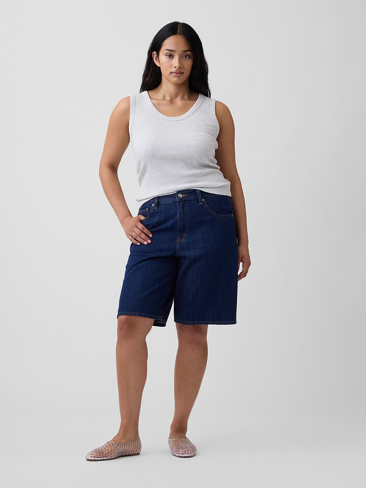 Image number 5 showing, 11" Low Slung SuperSoft Longline Denim Shorts