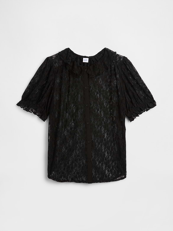 Relaxed Lace Ruffle Top