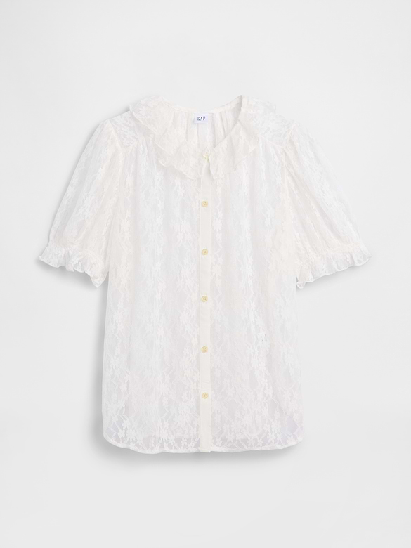 Relaxed Lace Ruffle Top