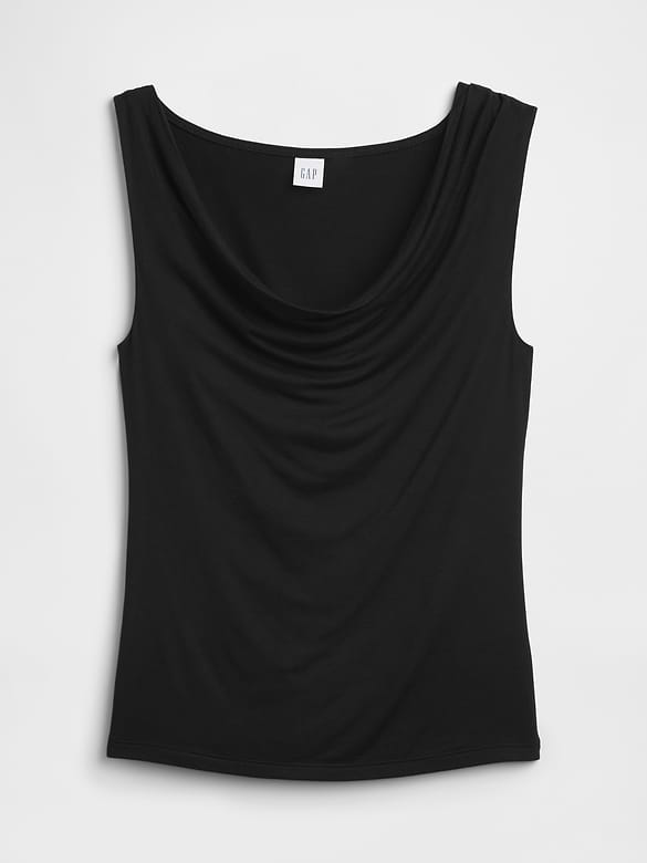 Sleeveless Cowl-Neck Top