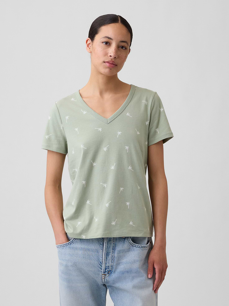 Image number 1 showing, Favorite Print V-Neck T-Shirt
