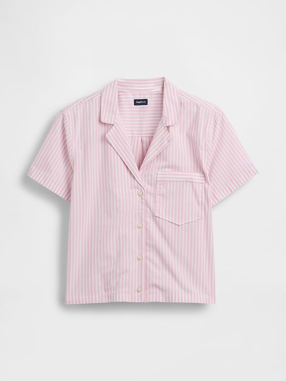 Poplin Crop PJ Shirt