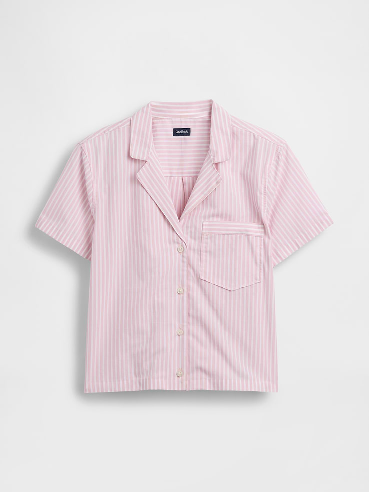 Image number 4 showing, Poplin Crop PJ Shirt