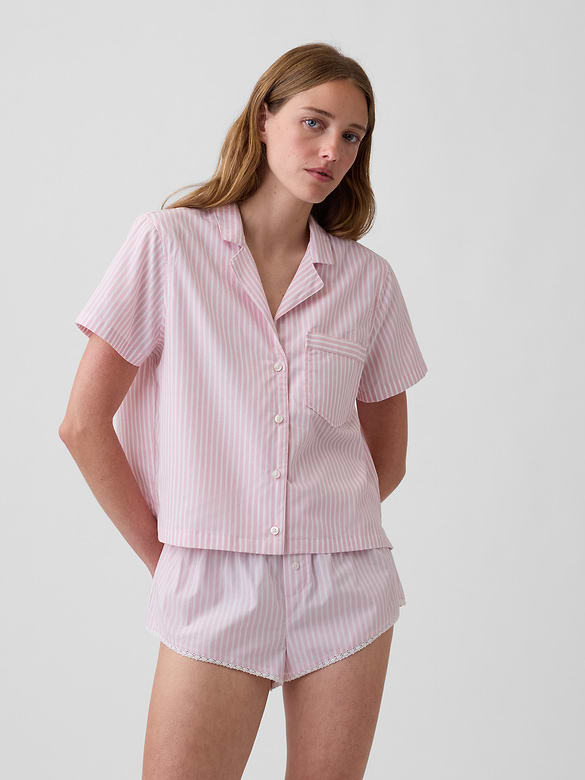 Poplin Crop PJ Shirt