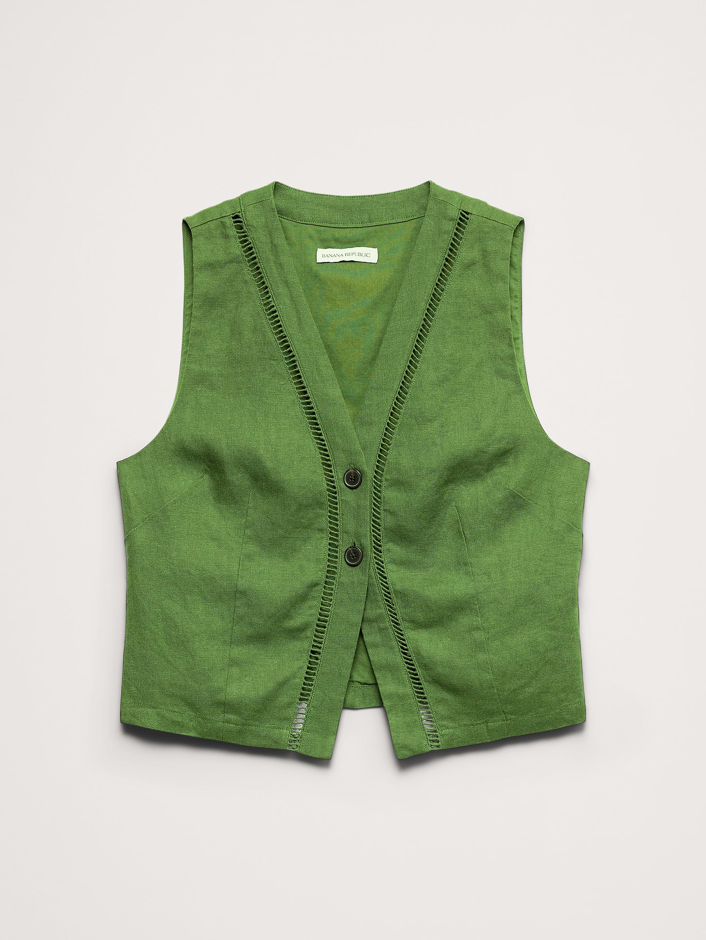 Image number 6 showing, Linen Lace-Trim Vest