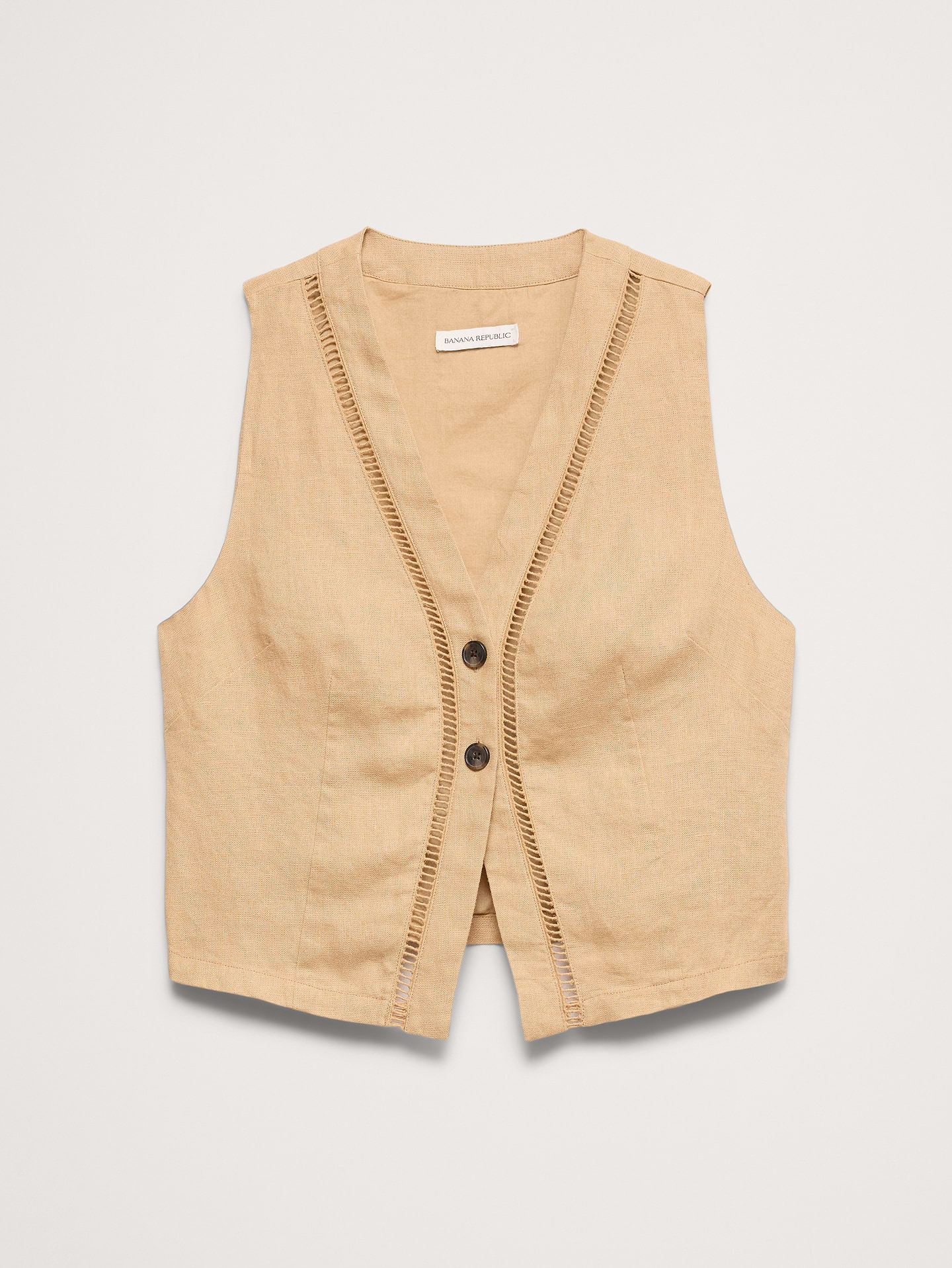 Image number 6 showing, Linen Lace-Trim Vest