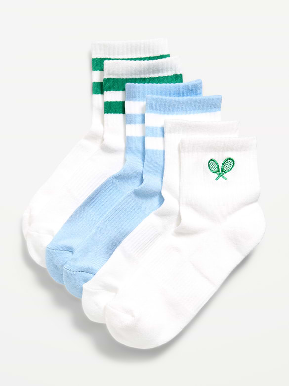 Athletic Quarter Crew Sock 3-Pack for Women