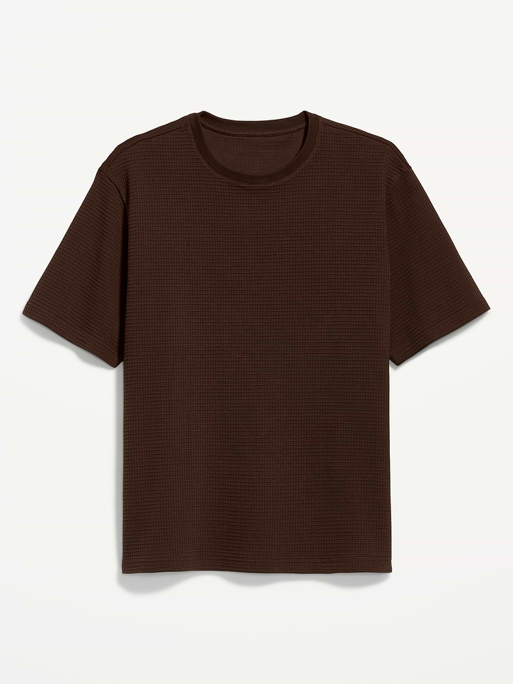 Image number 3 showing, Loose Short-Sleeve Textured Waffle T-Shirt