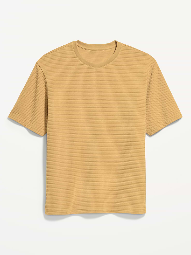 L'image numéro 3 présente T-shirt ample en tissu gaufré texturé à manches courtes