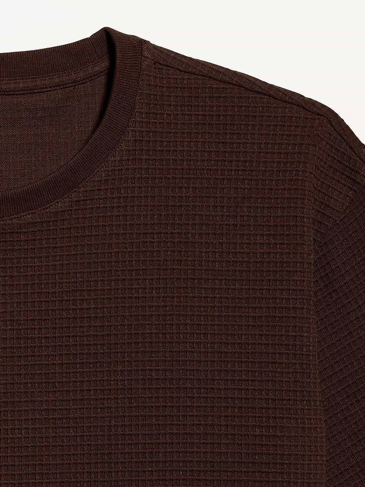 Image number 4 showing, Loose Short-Sleeve Textured Waffle T-Shirt