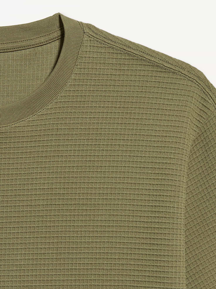 Image number 4 showing, Loose Short-Sleeve Textured Waffle T-Shirt