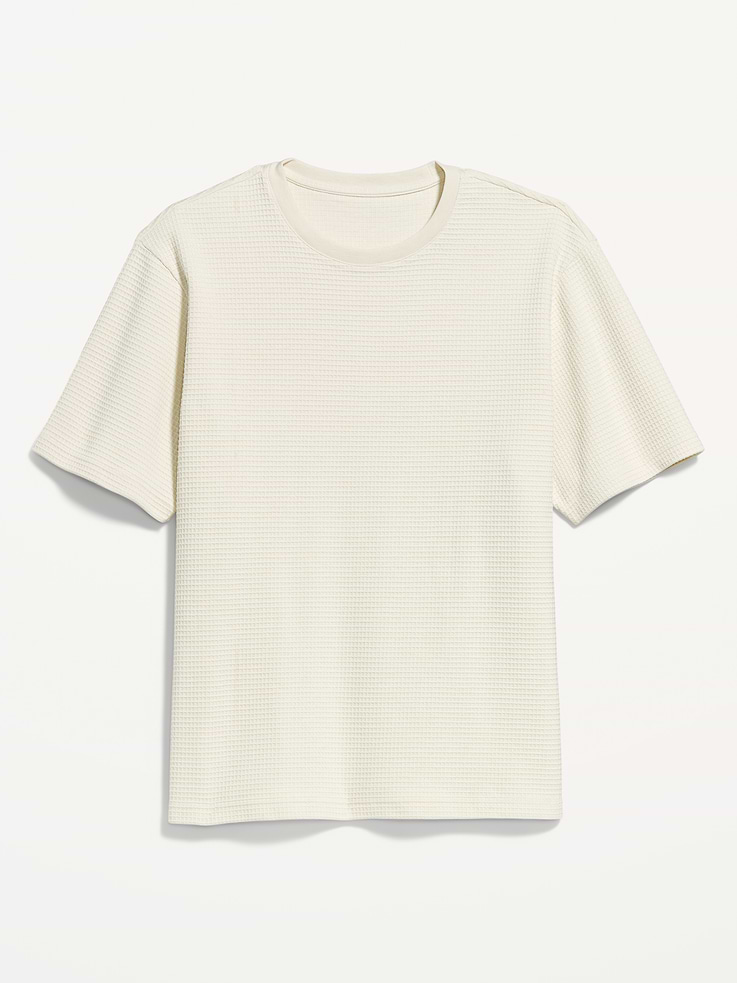 L'image numéro 3 présente T-shirt ample en tissu gaufré texturé à manches courtes