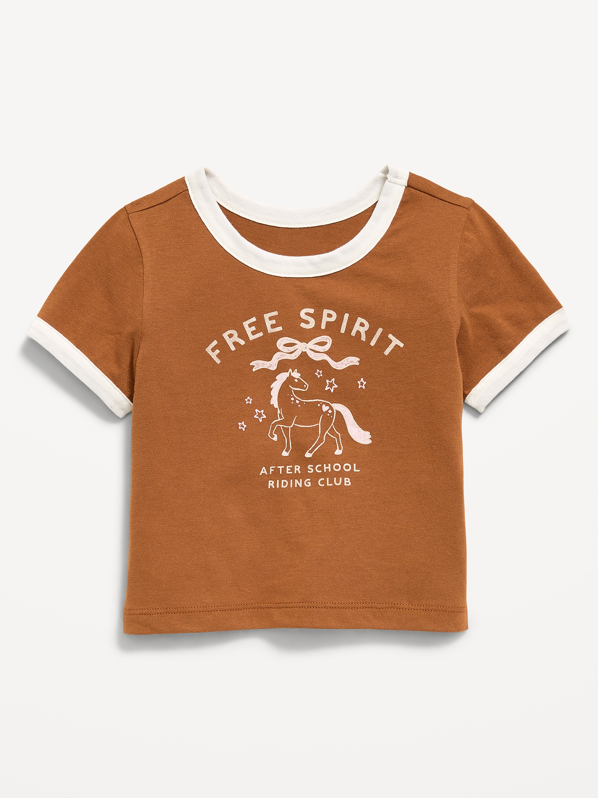 Image number 1 showing, Short-Sleeve Ringer Graphic T-Shirt for Toddler Girls