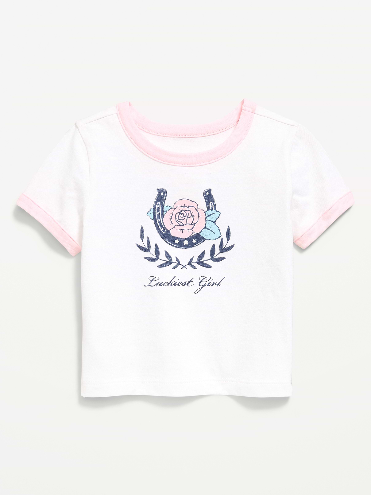 Image number 1 showing, Short-Sleeve Ringer Graphic T-Shirt for Toddler Girls