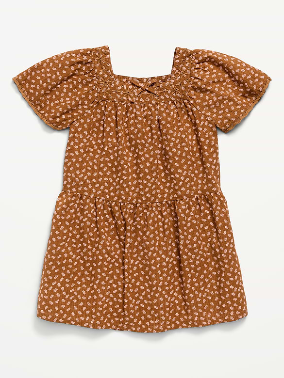 Printed Short-Sleeve Dress for Toddler Girls