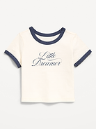 Image number 1 showing, Short-Sleeve Ringer Graphic T-Shirt for Toddler Girls