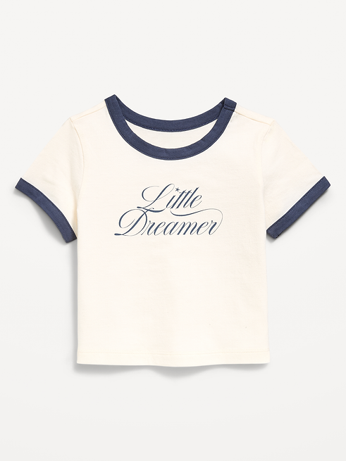 Short Short-Sleeve Ringer Graphic T-Shirt for Toddler Girls on clearance at Old Navy — 50% off