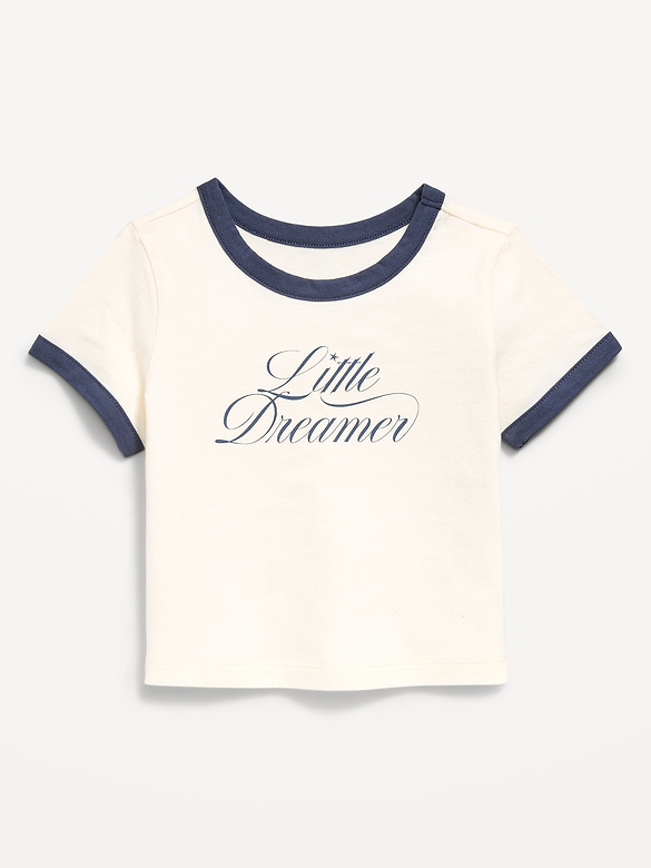 Short-Sleeve Ringer Graphic T-Shirt for Toddler Girls