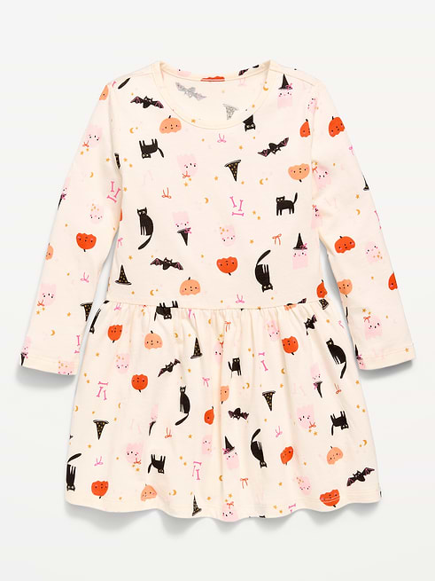 Printed Printed Long-Sleeve Drop-Waist Dress for Toddler Girls on clearance at Old Navy — 53% off