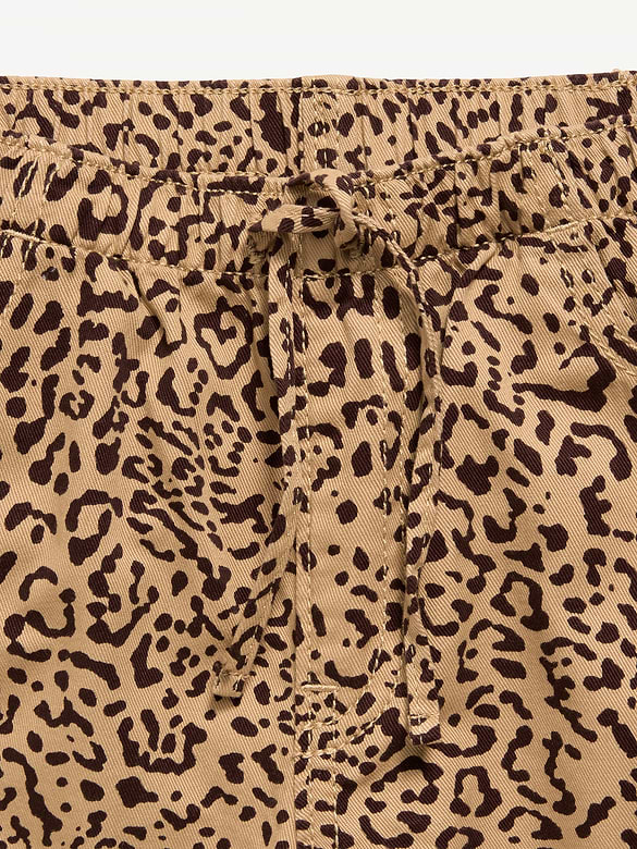 Pantalon en sergé coupe très généreuse à jambe large à taille extensible pour fille