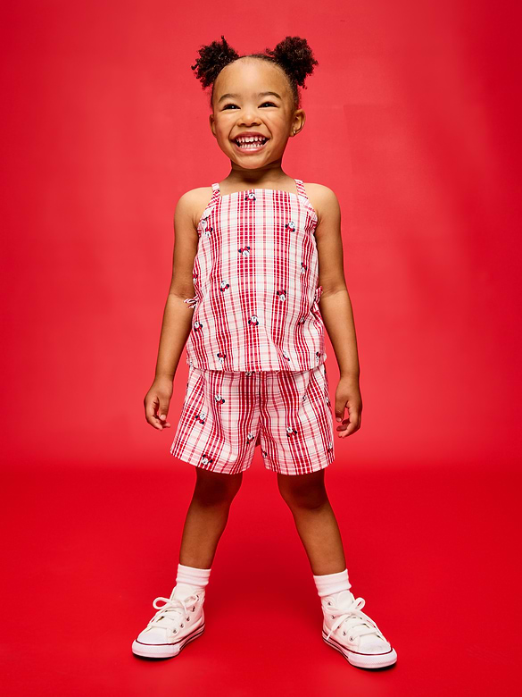 Old Navy x Disney Minnie Mouse Sleeveless Plaid Top & Shorts Set for Toddler Girls