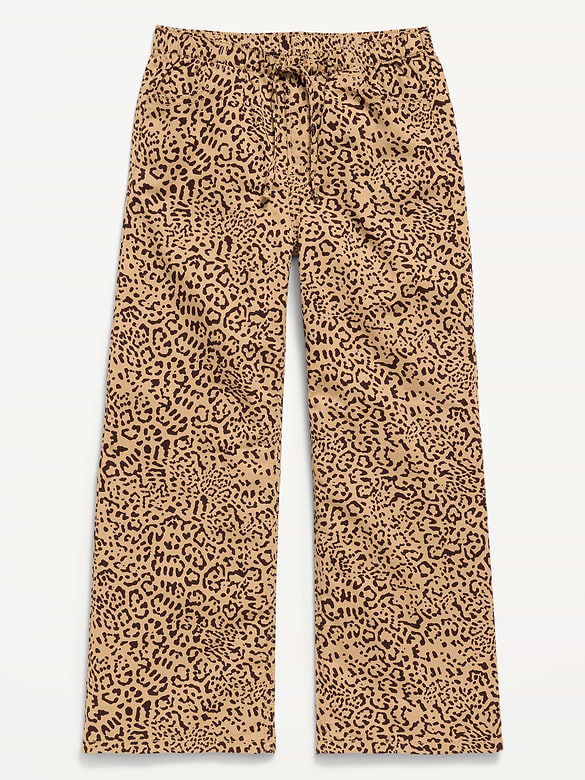 Pantalon en sergé coupe très généreuse à jambe large à taille extensible pour fille
