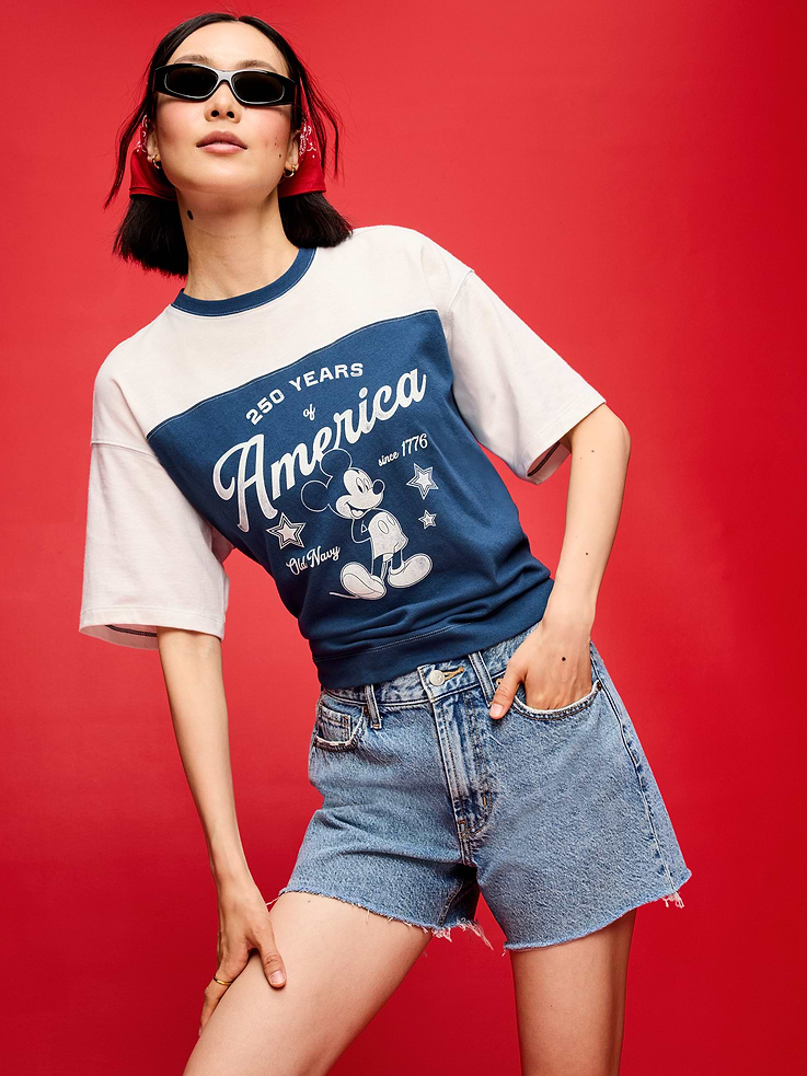 Image number 3 showing, Old Navy x Disney Mickey Mouse Football-Style T-Shirt for Women