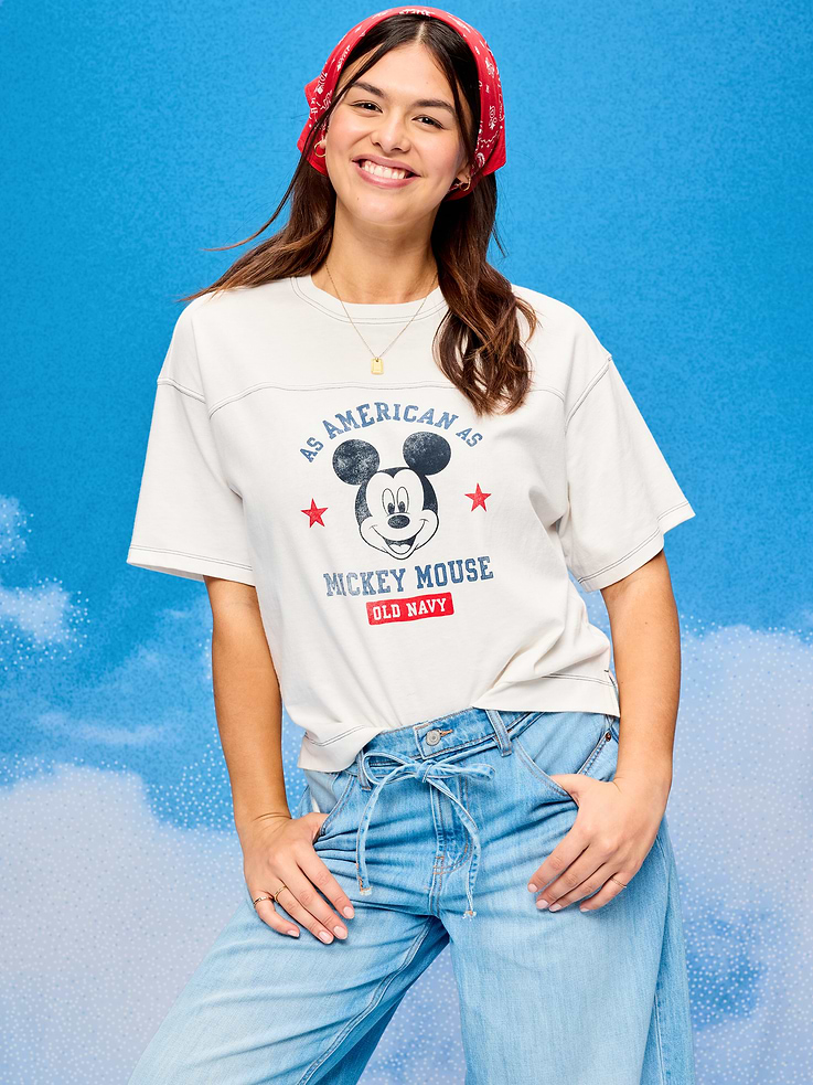 Image number 4 showing, Old Navy x Disney Mickey Mouse Football-Style T-Shirt for Women