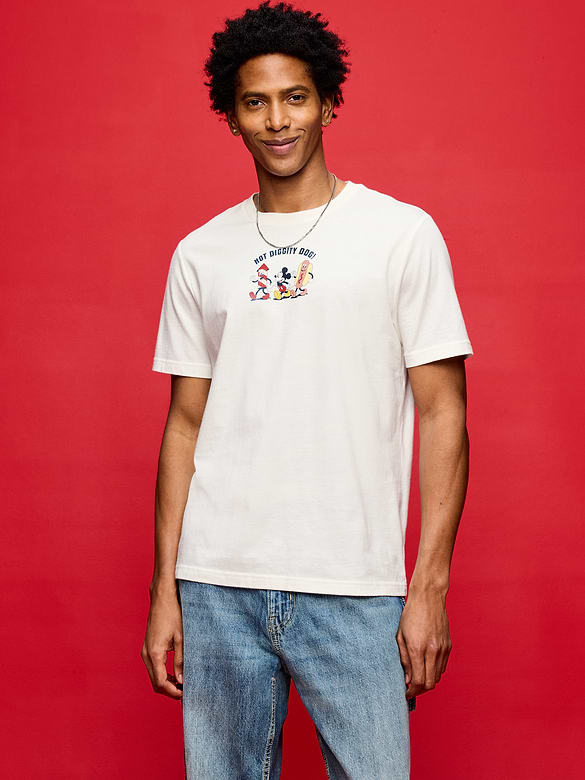 Old Navy x Disney Mickey Mouse Logo-Graphic T-Shirt for Adults